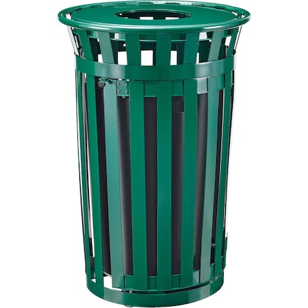 Global Industrial Round Outdoor Can, Green, Steel 261940GN